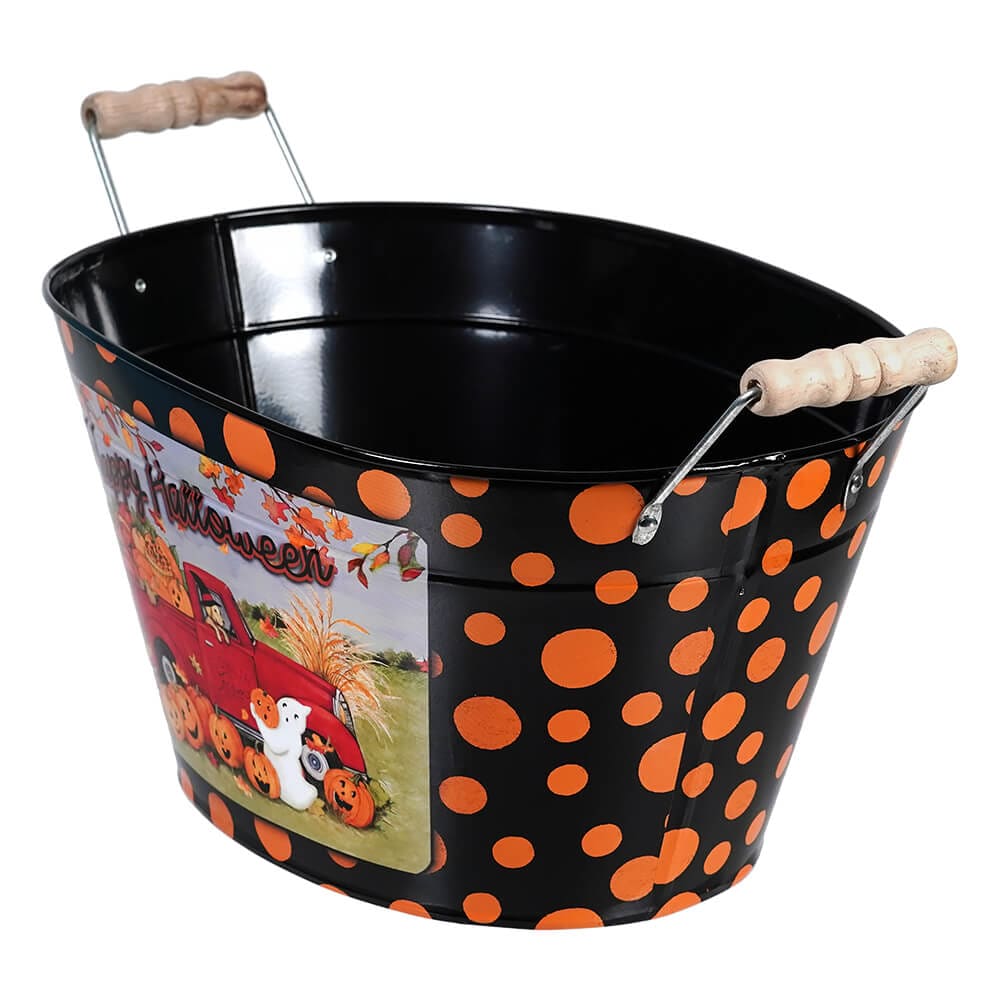 Festive Metal Halloween Buckets Set/3