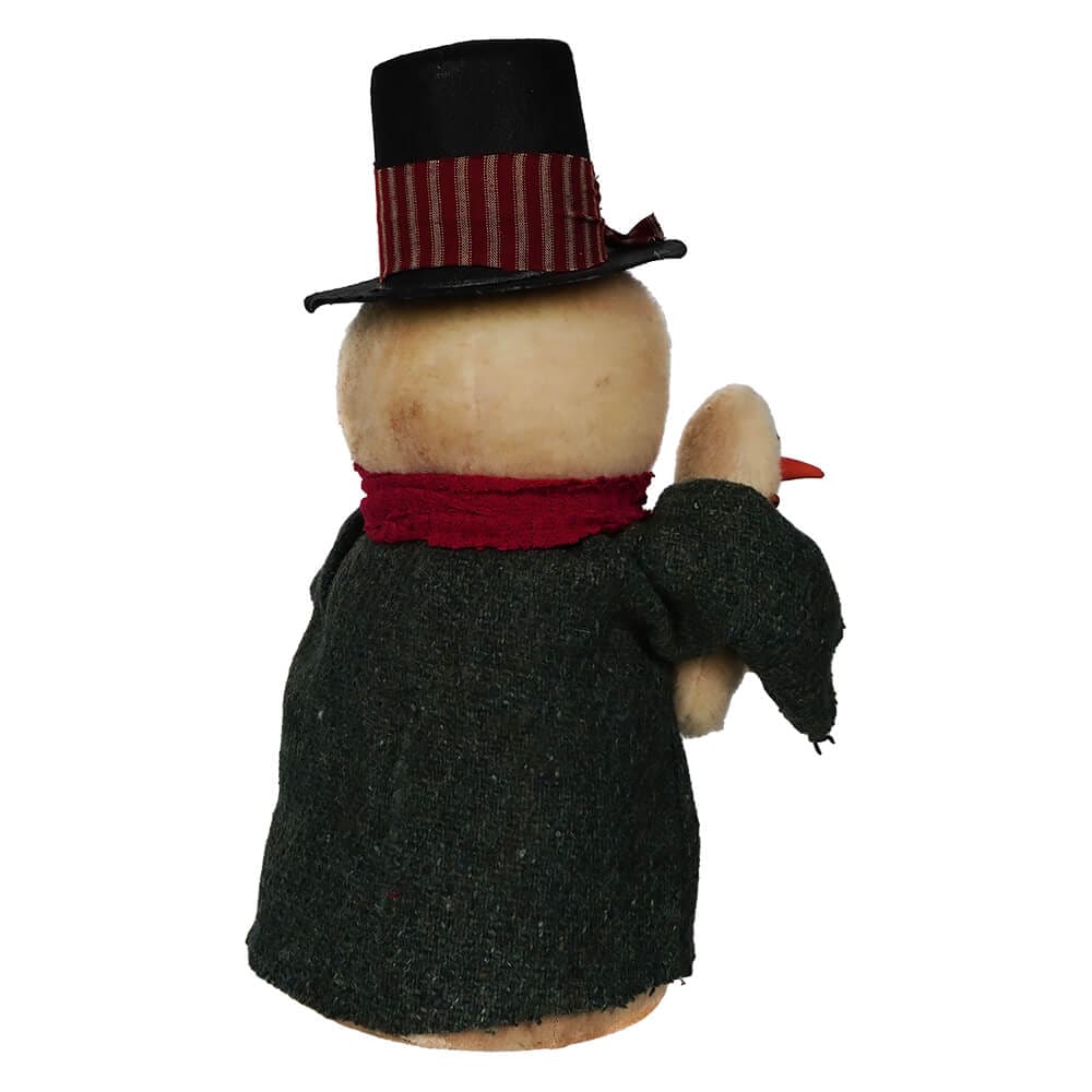 Festive Snowman Wearing Top Hat Holding Doll