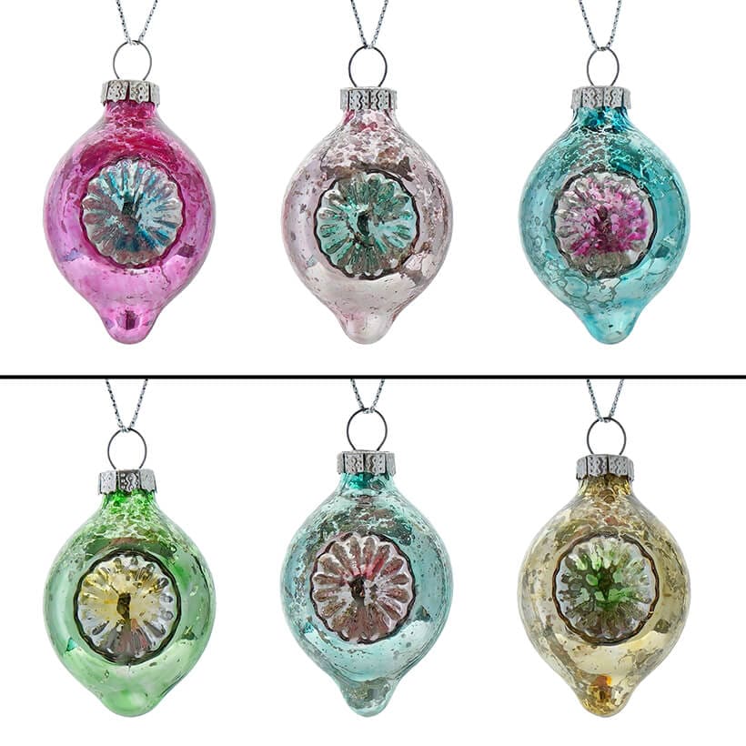 Finial Reflector Ornaments Set/6