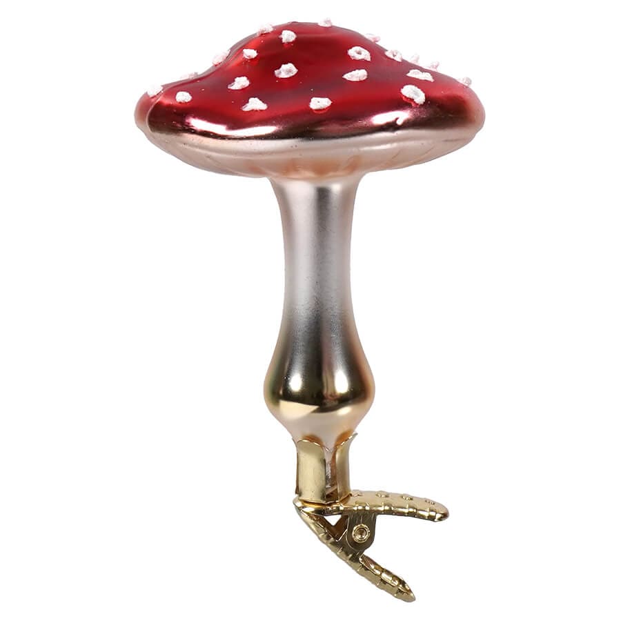 Flat Top Mushroom Clip-On Ornament - Ornaments