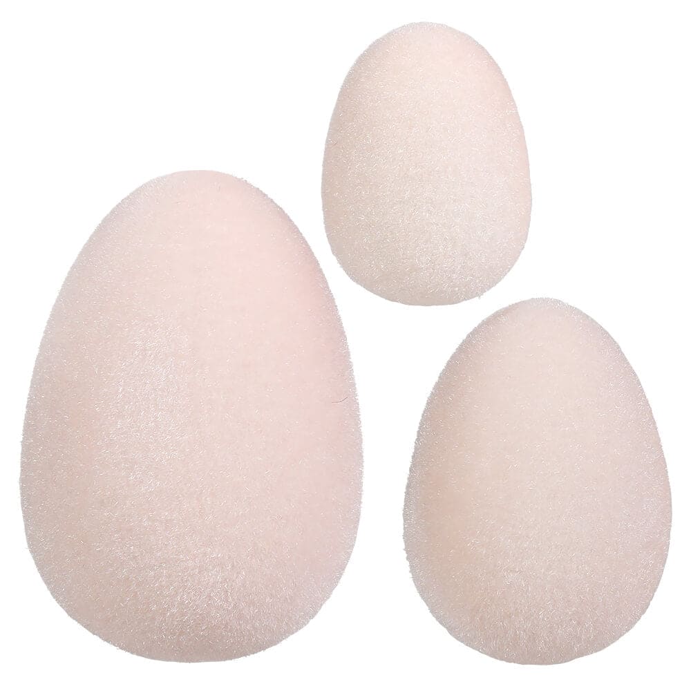 Flocked Pink Eggs Set/3