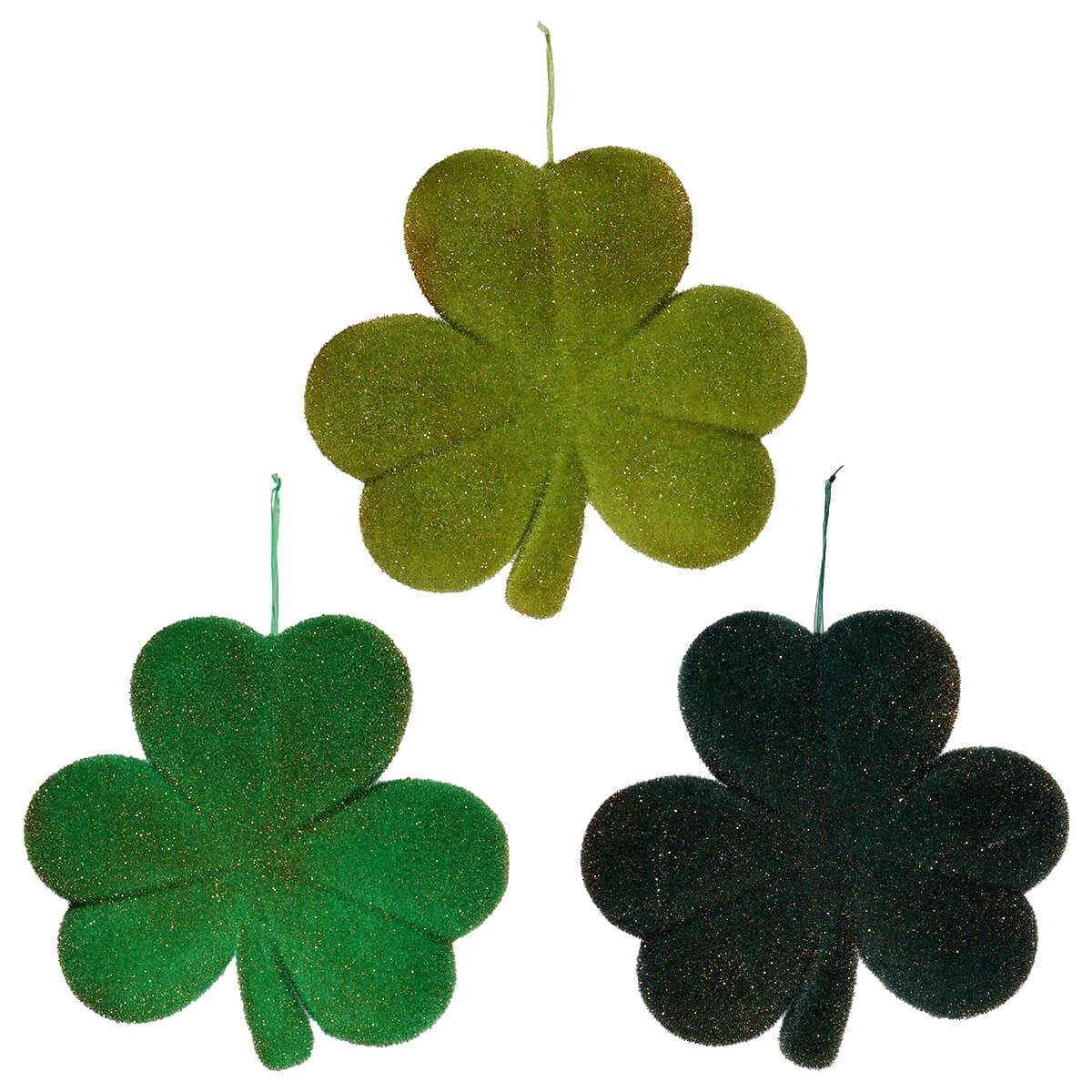 Flocked Shamrocks Set/3