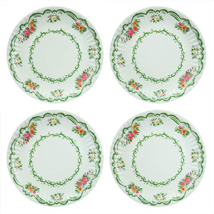 Floral Melamine "Paper" Plates Set/4