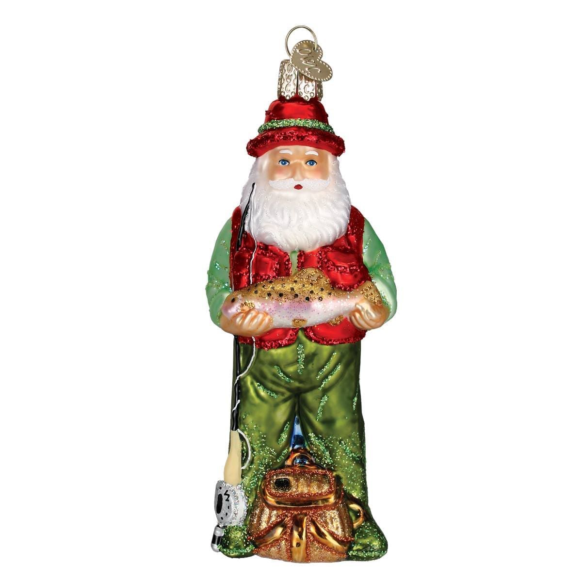 Fly Fishing Santa Ornament