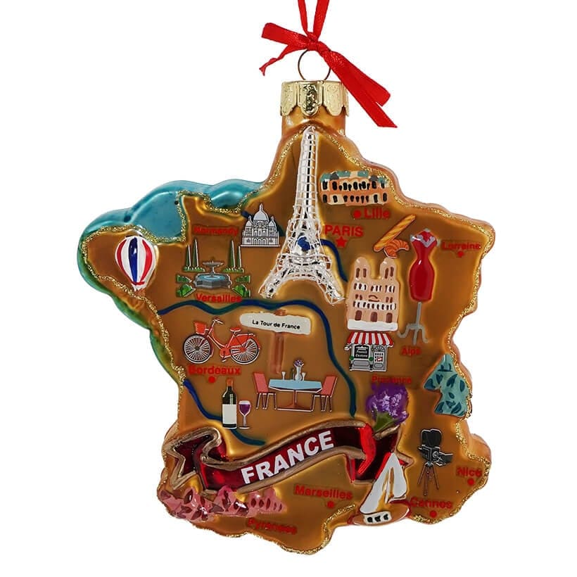 France International Country Map Ornament