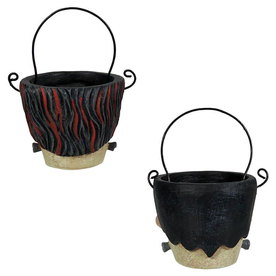 Frank & Bride Teeny Halloweenie Pail Ornaments Set/2