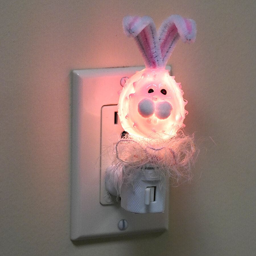 Furry Pink Bunny Nightlight Friend