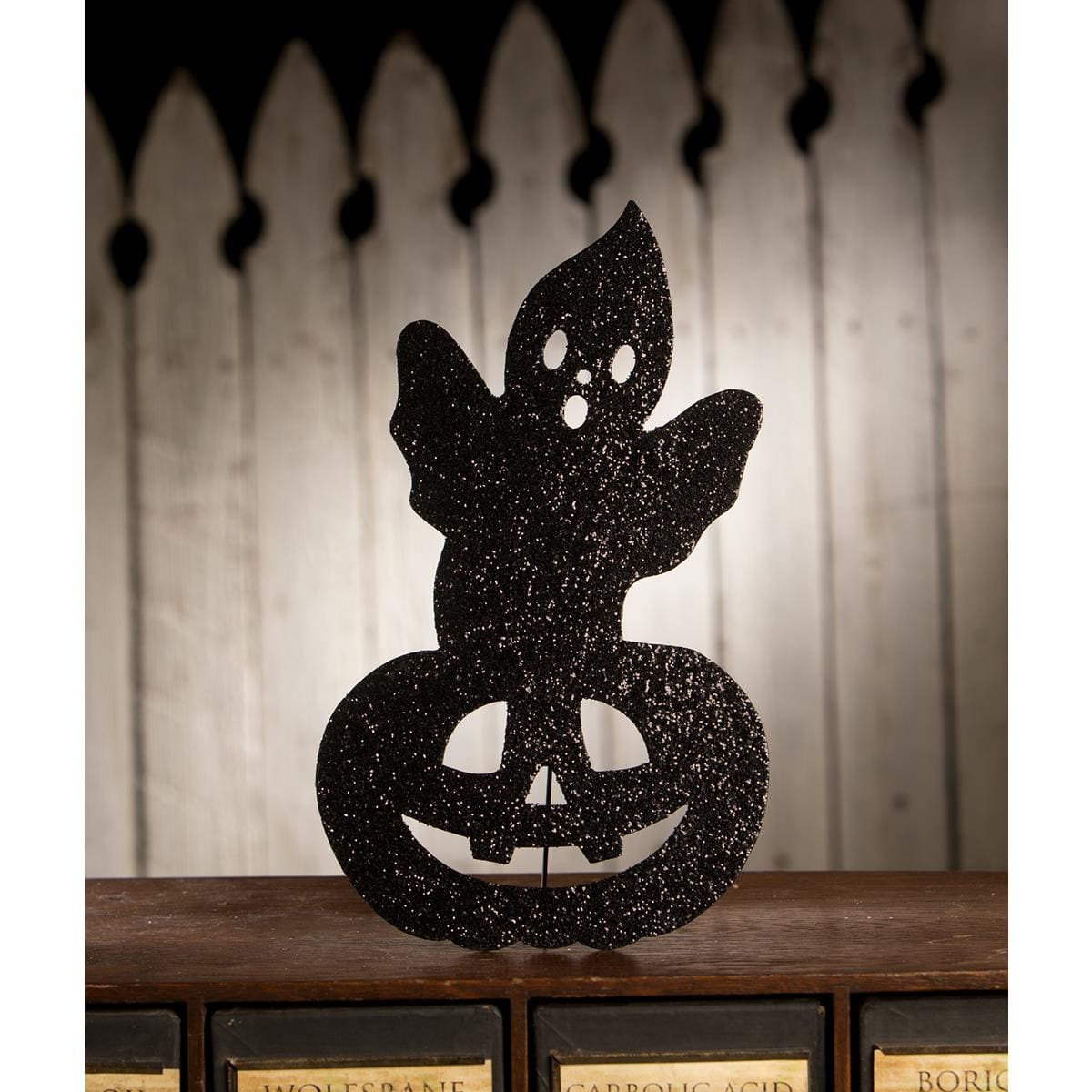 Ghost Coming out of Pumpkin Silhouette - Halloween