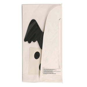 Black plastic ghost sitter accordian paper decoration with glossy finish in clear packaging halloween paper decoration