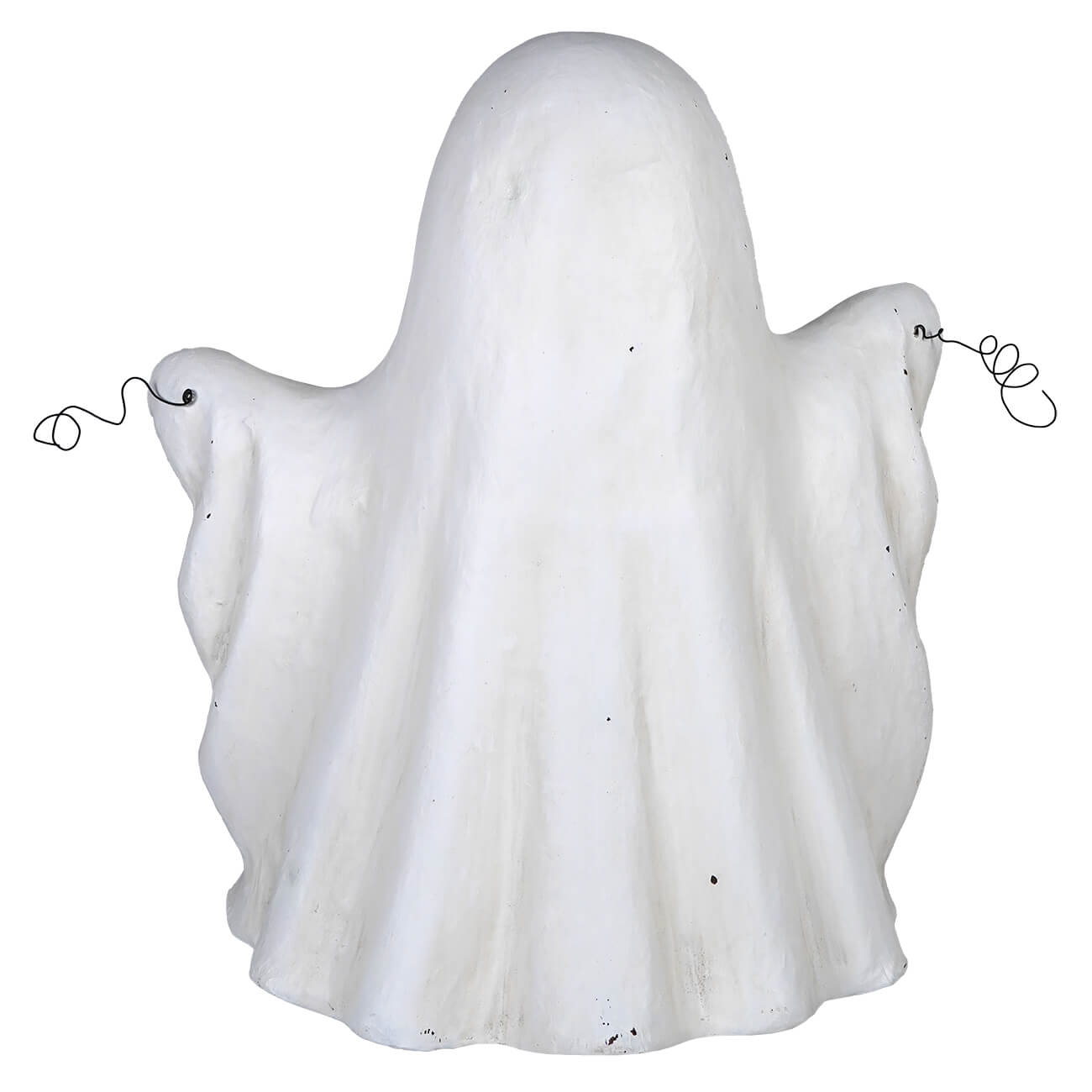 White ghost shaped decorative figurine with subtle black speckles for halloween ghosts boo garland decor