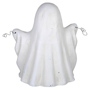 White ghost shaped decorative figurine with subtle black speckles for halloween ghosts boo garland decor