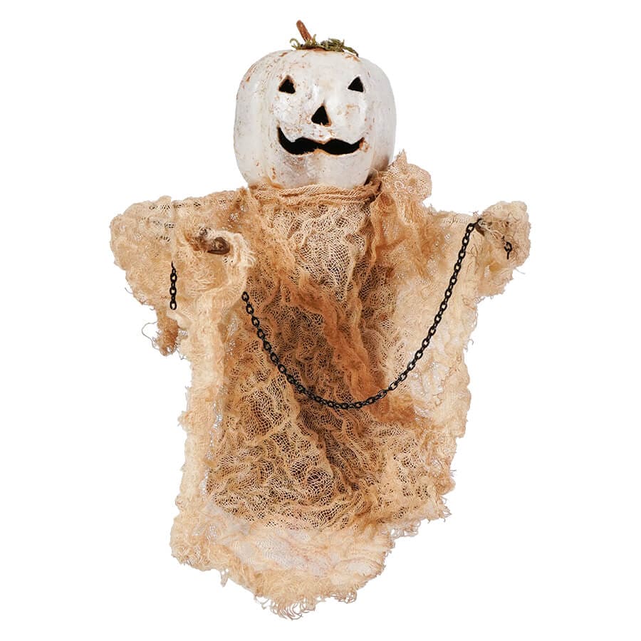 Ghostly Standing White Pumpkin Jack-O’-Lantern - Halloween