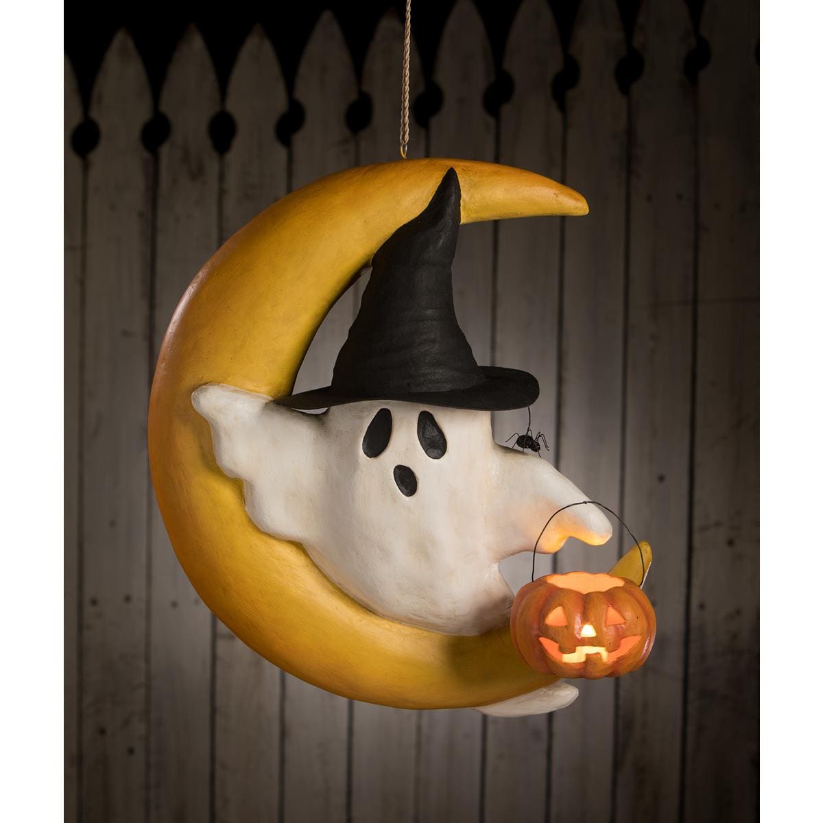 Ghoulish Moon Paper Mache - Halloween