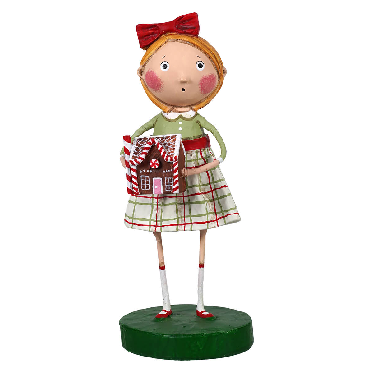 Gingers house lori mitchell gingerbread house holding doll in colorful outfit perfect for festive decor