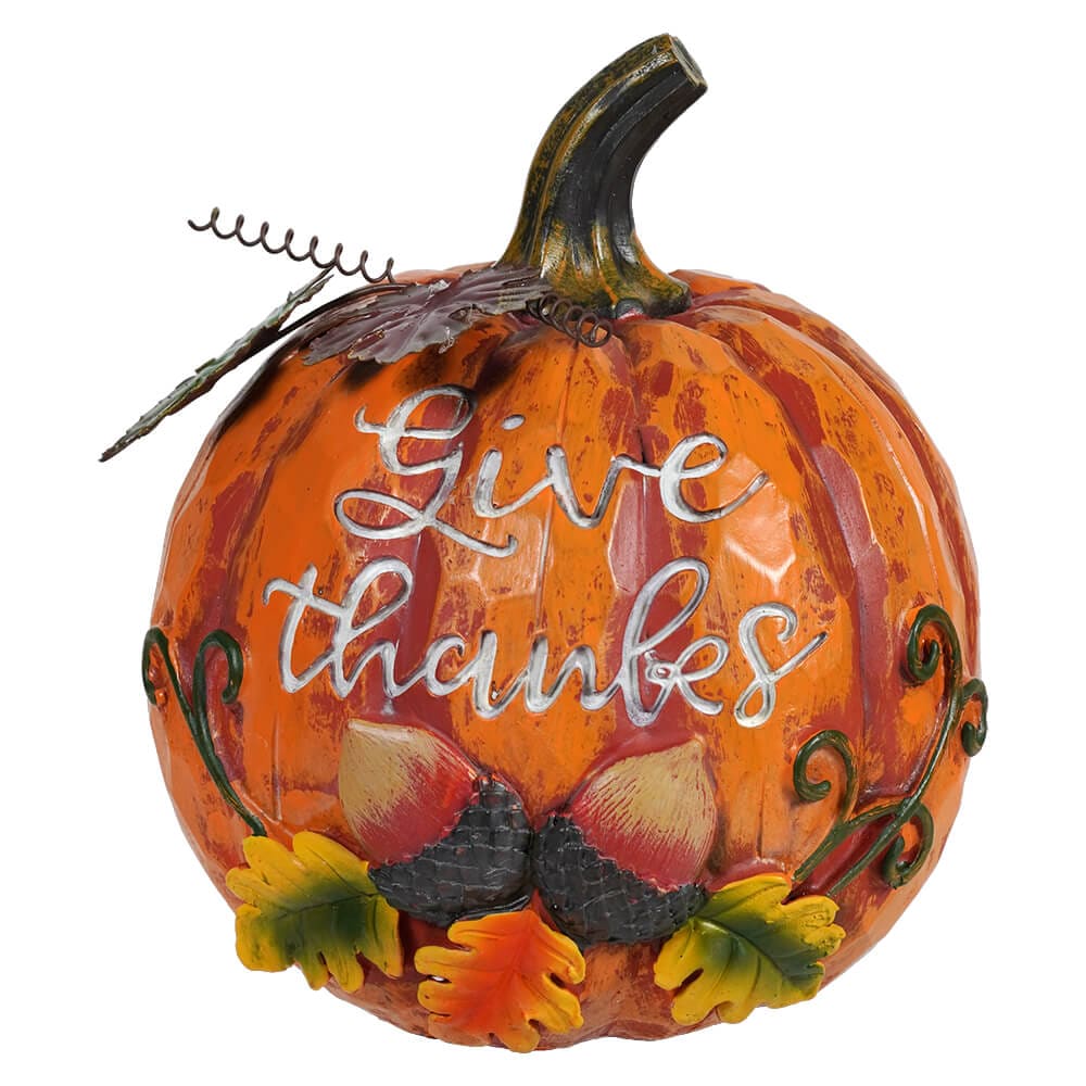 Give Thanks Resin Harvest Pumpkin