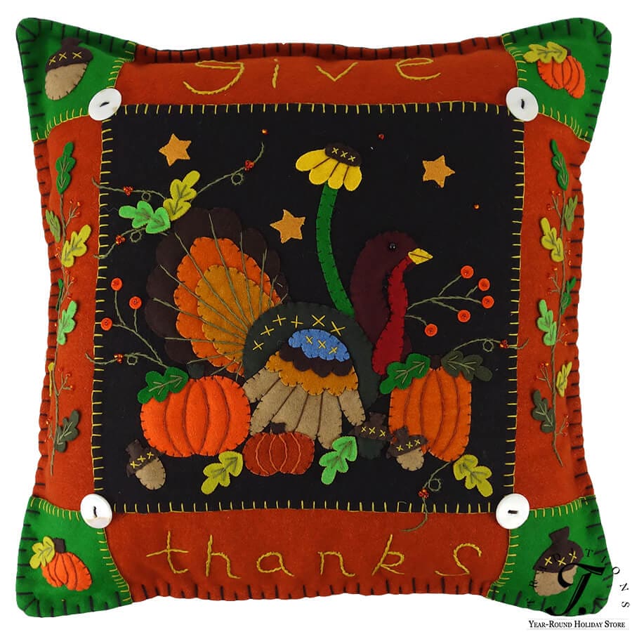 Give Thanks Turkey Pillow