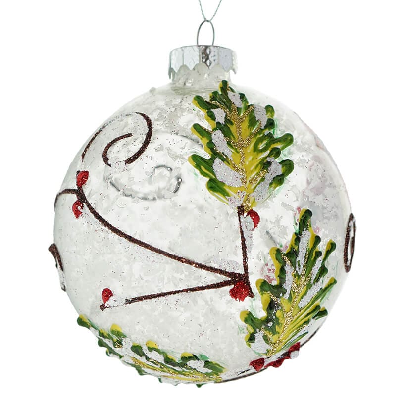 Glass Ball Ornament With Cardinal