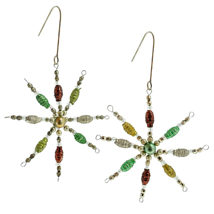 Glass Bead Starburst Ornaments Set/2