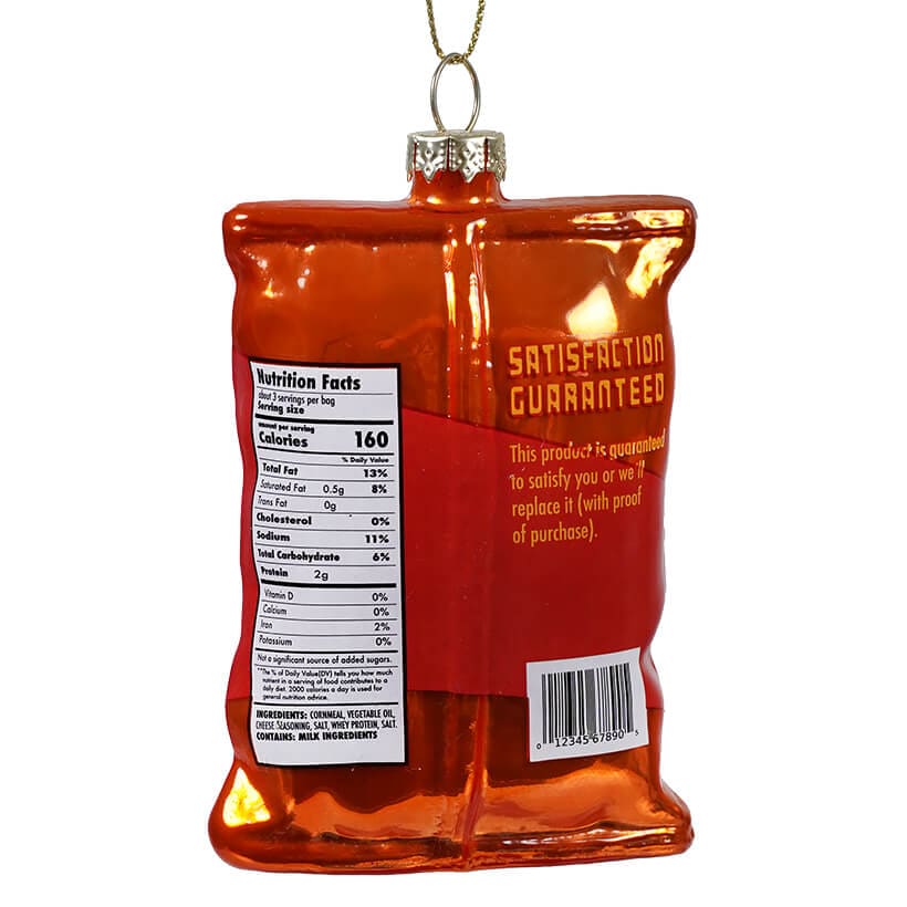 Glass Cheez Curls Snack Bag Ornament - Ornaments