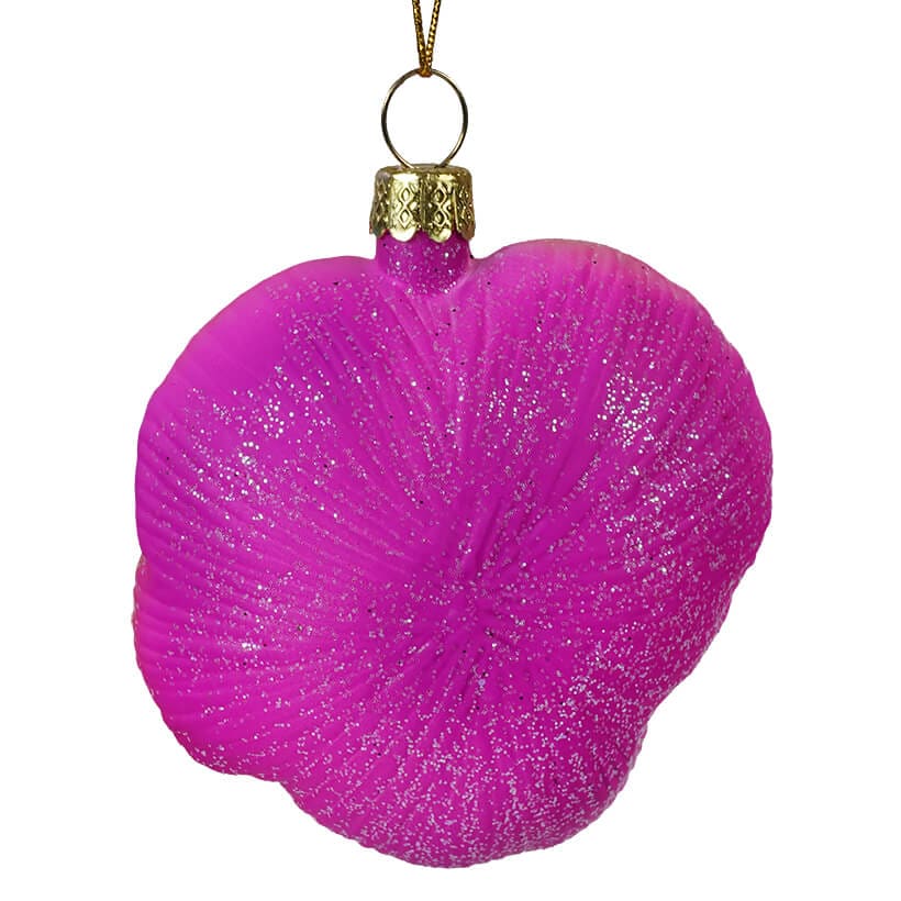 Glass Orange & Pink Pansy Ornament - Ornaments