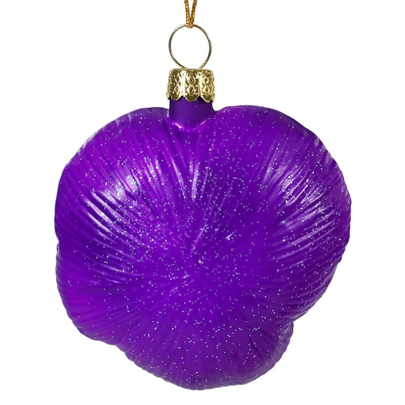 Glass Orange & Purple Pansy Ornament - Ornaments