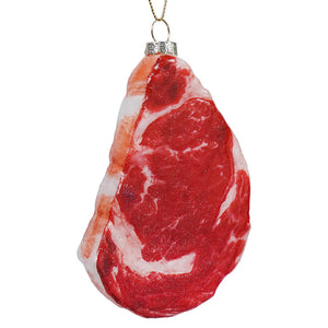 Glass Rib Eye Steak Ornament - Ornaments