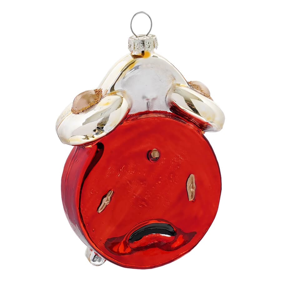 Glass Santa Clock Ornament