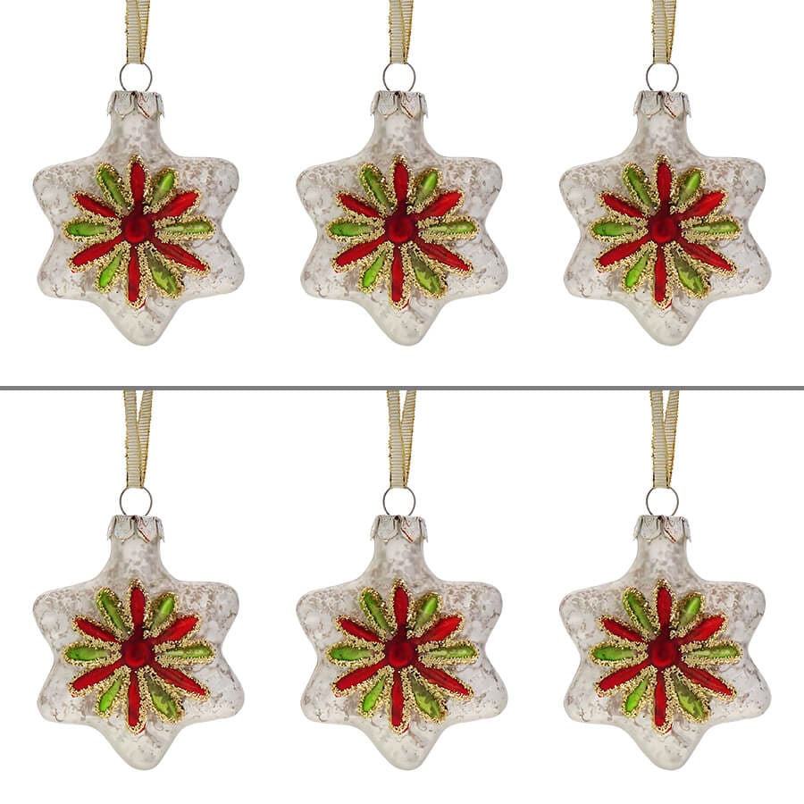 Glass Star Ornaments Boxed Set/6