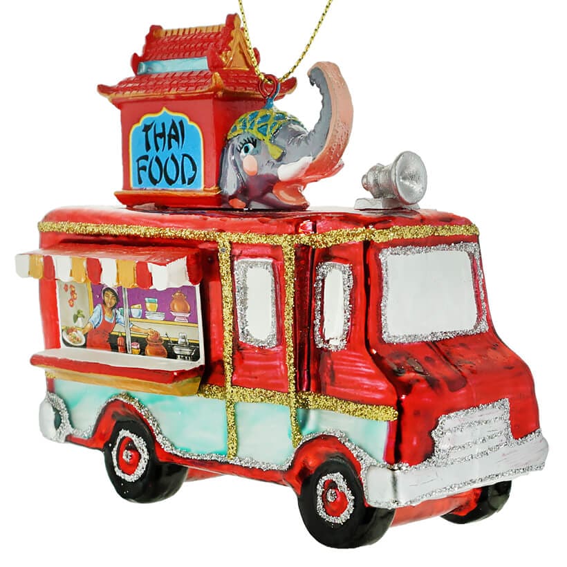 Glass Thai Food Truck Ornament