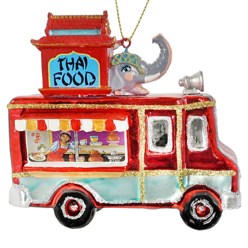 Glass Thai Food Truck Ornament