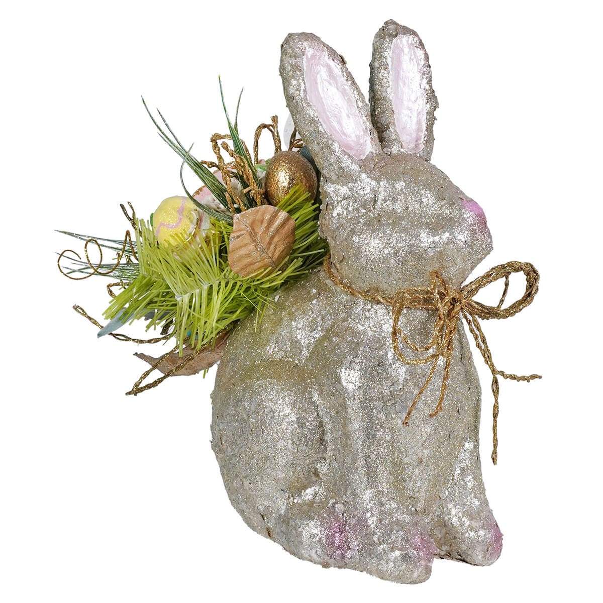 Glittered Bunny with Flowers