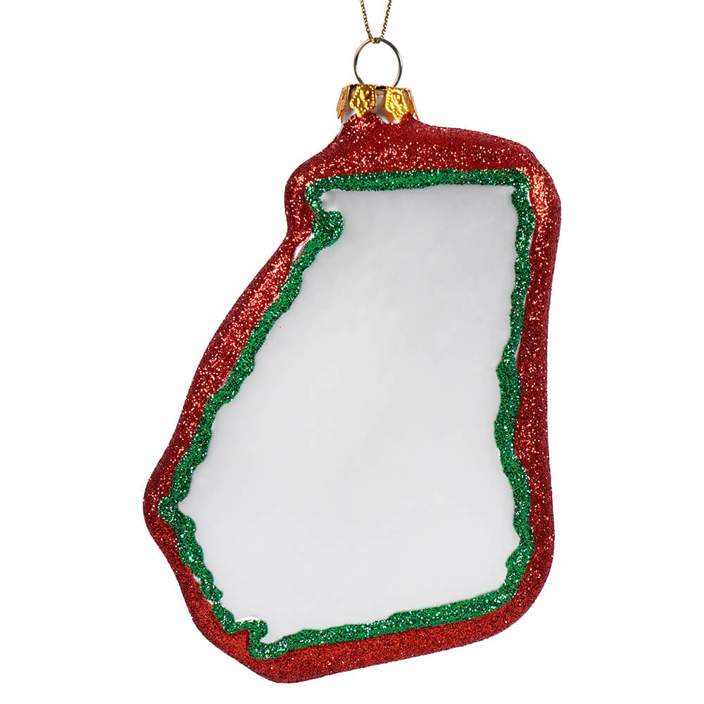 Glittered Glass Georgia State Ornament - Ornaments