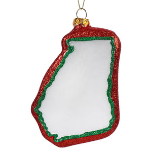 Glittered Glass Georgia State Ornament - Ornaments