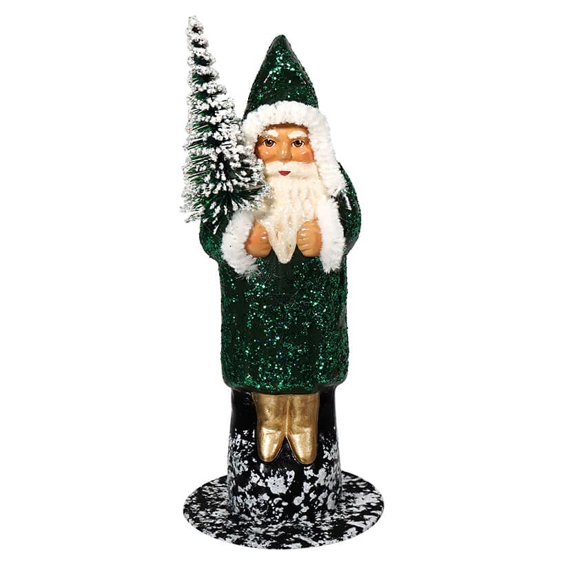 Glittered Green Santa