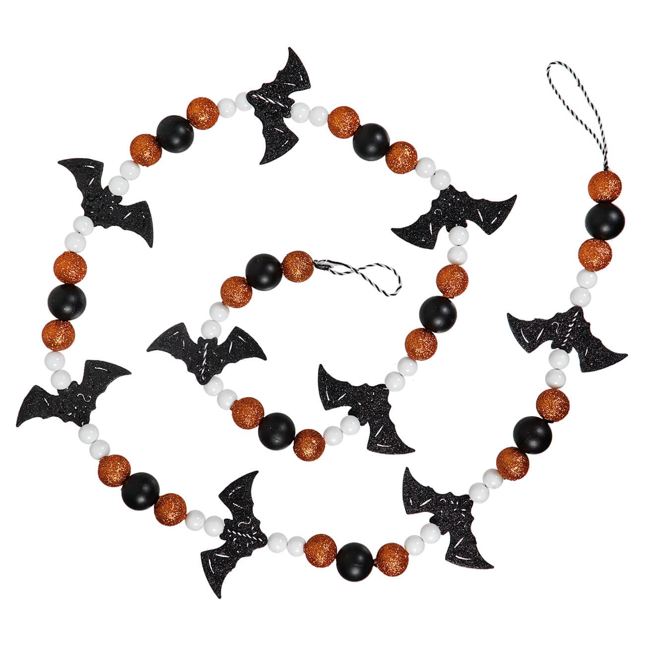 Glittered Halloween Bat & Ball Garland