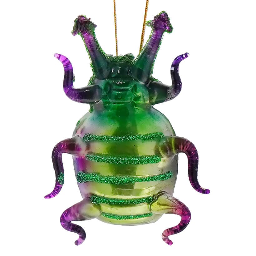 Glittered Jeweled Forest Floor Bug Ornament