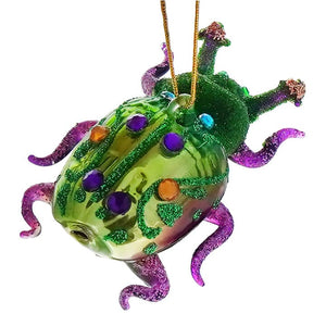 Glittered Jeweled Forest Floor Bug Ornament