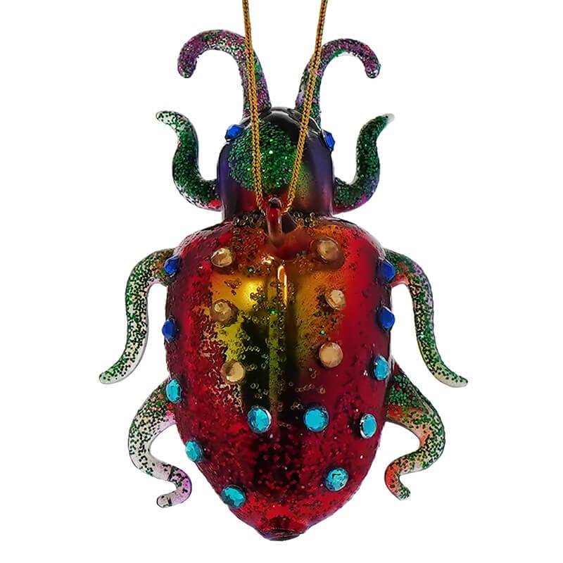 Glittered Multi Colored Forest Floor Bug Ornament