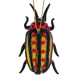Glittered Spotted & Striped Forest Floor Bug Ornament
