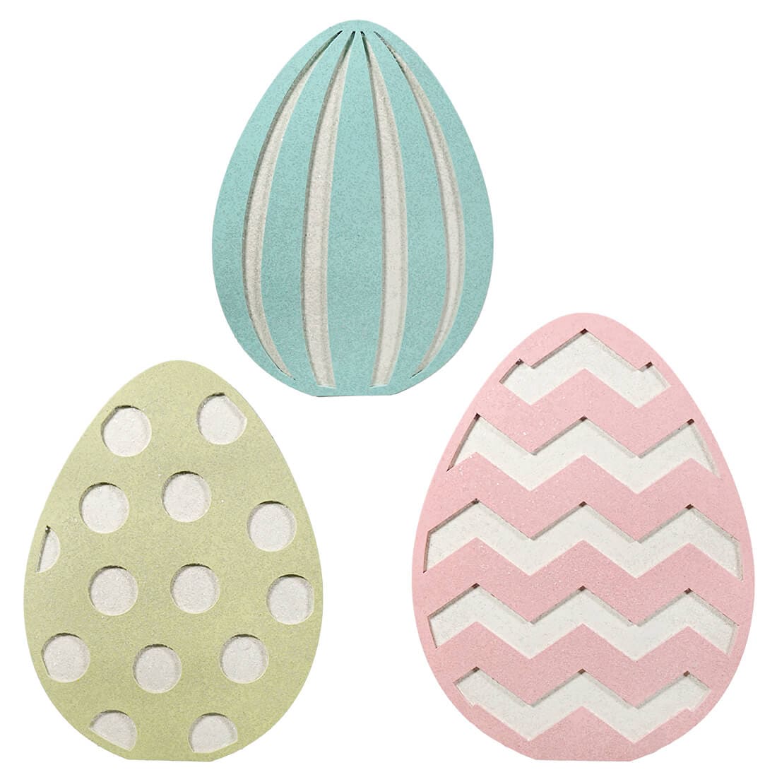 Glittered Standing Easter Eggs Set/3