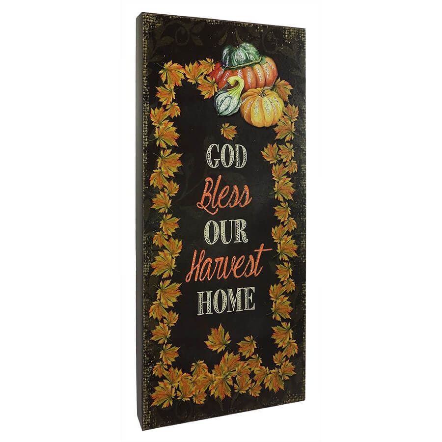 God Bless Our Harvest Home Box Sign - Thanksgiving