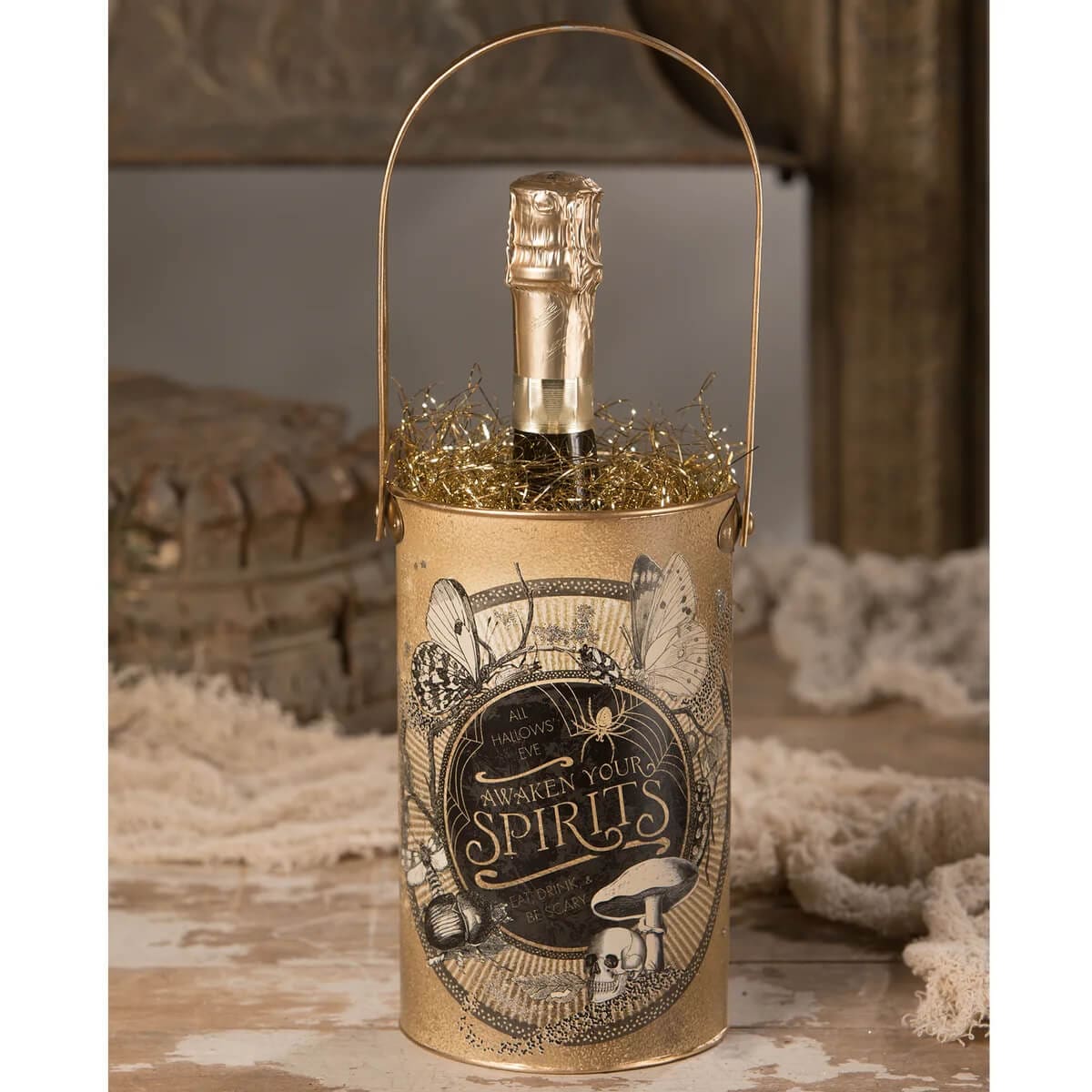 Gold All Hallows' Eve Wine Bucket