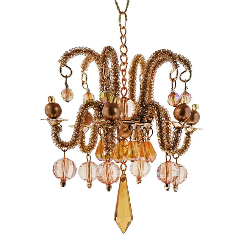 Gold Beaded Chandelier Ornament