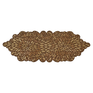 Gold Beaded Scalloped Runner - Christmas