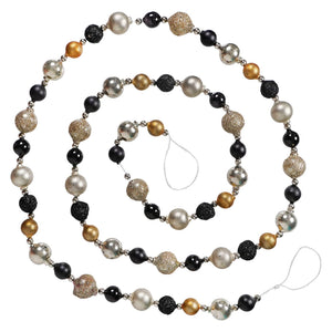 Gold Black & Silver Bead Garland - Christmas