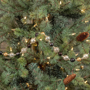 Gold Black & Silver Bead Garland - Christmas