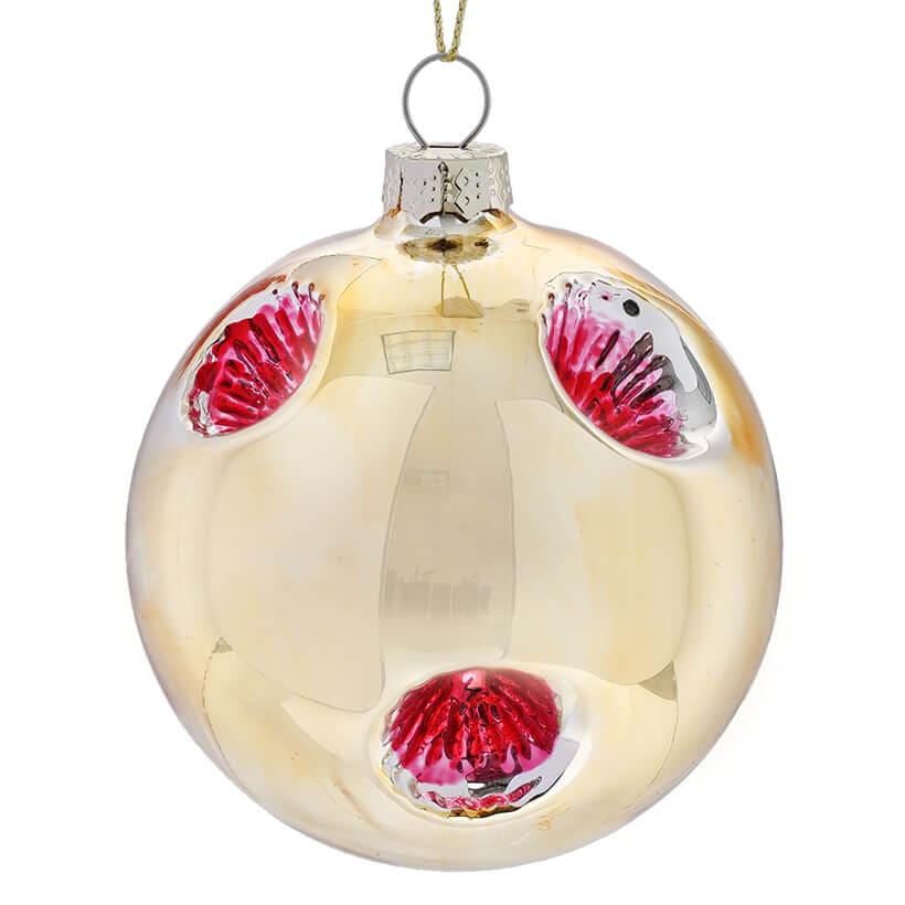 Gold Glass Reflector Ball Ornament - Ornaments