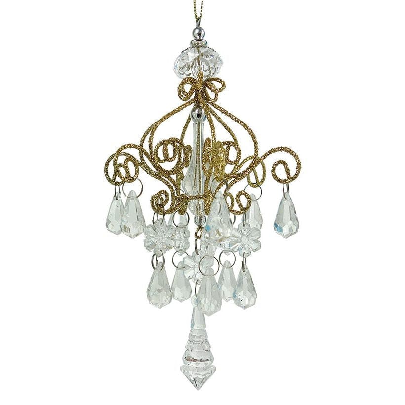 Gold Glittered Chandelier Ornament