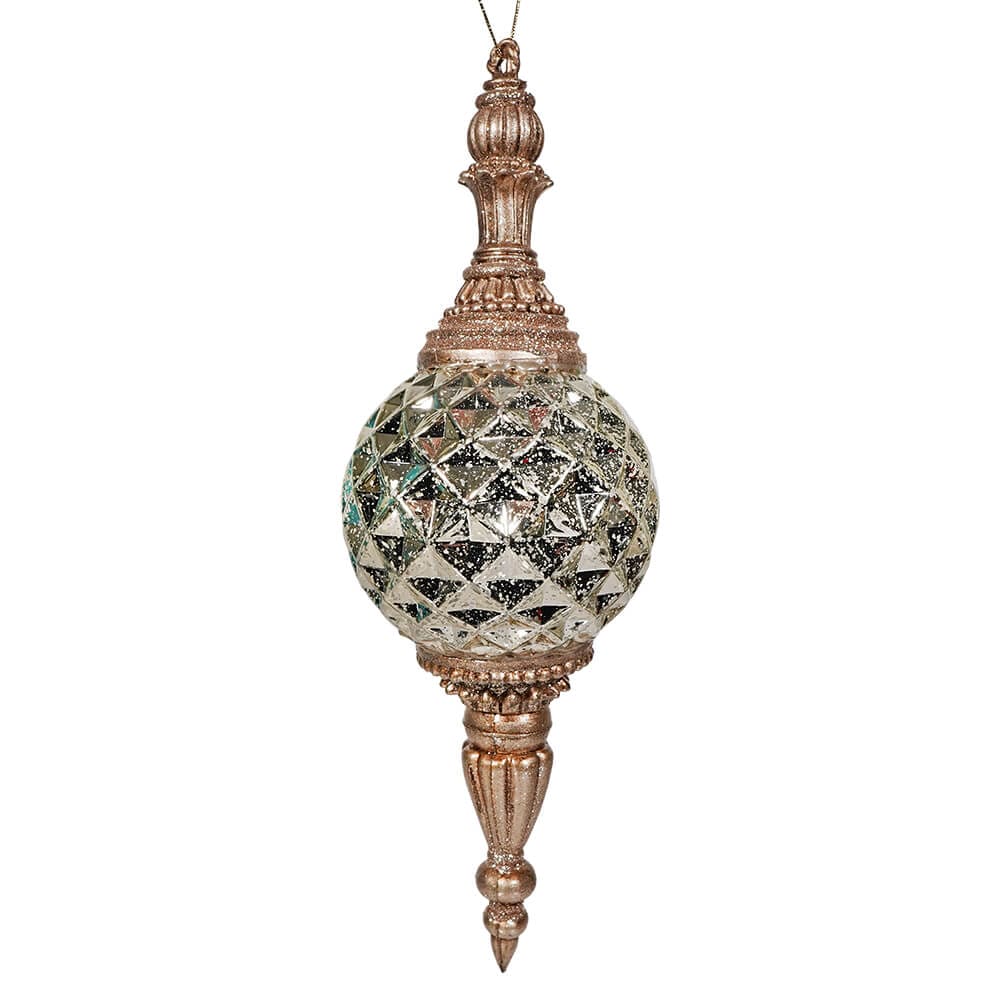 Gold Glittered Mercury Glass Finial Ornament