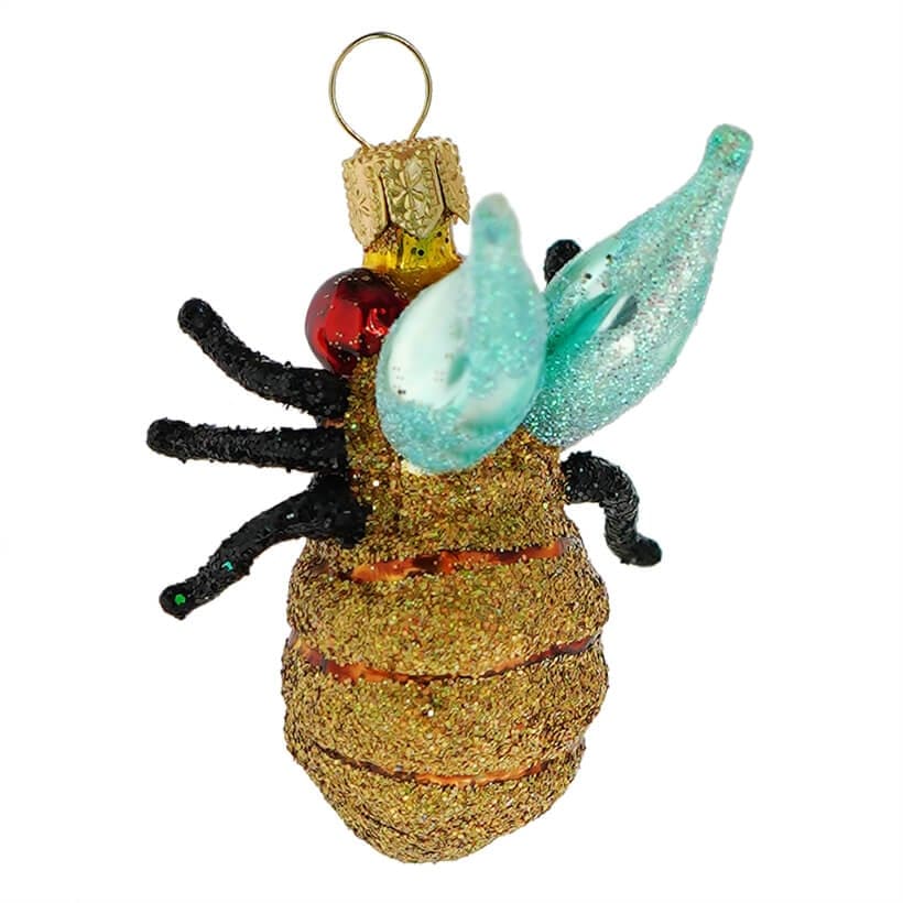 Gold Glittery Bumble Bee Ornament